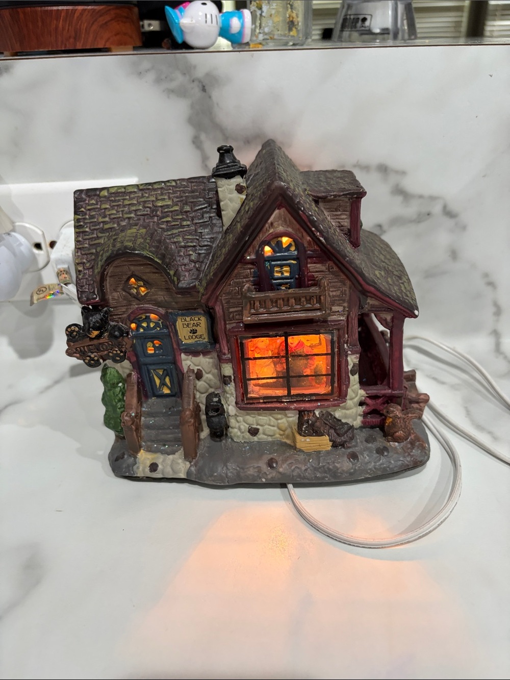 Illuminated Decorative Cottage Figurine - Multicolor